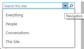 Search from a team site: by default within this site, or elsewhere.
